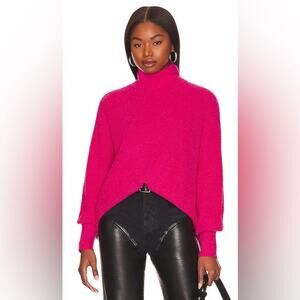 Lovers + Friends got pink turtleneck ribbed‎ sweater barbiecore ribbed soft